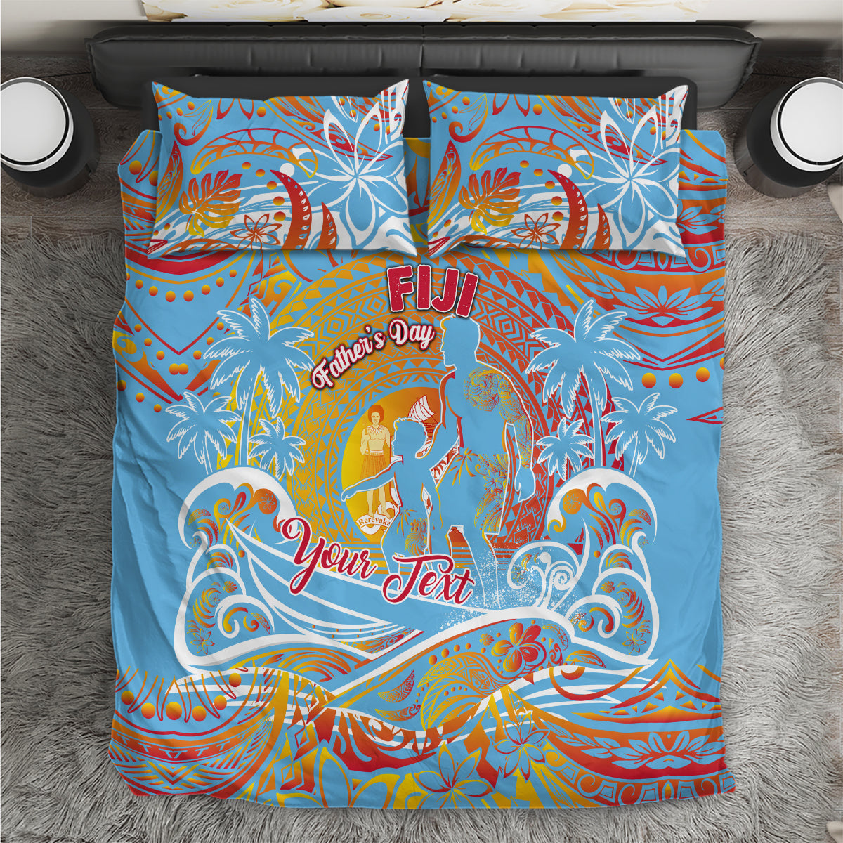 Father's Day Fiji Bedding Set Special Dad Polynesia Paradise DT02 Red - Polynesian Pride