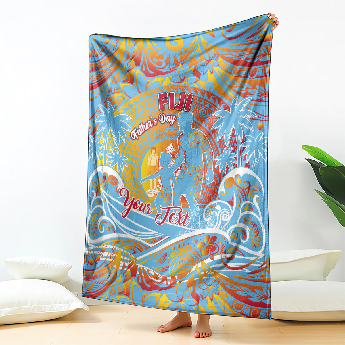Father's Day Fiji Blanket Special Dad Polynesia Paradise DT02 - Polynesian Pride
