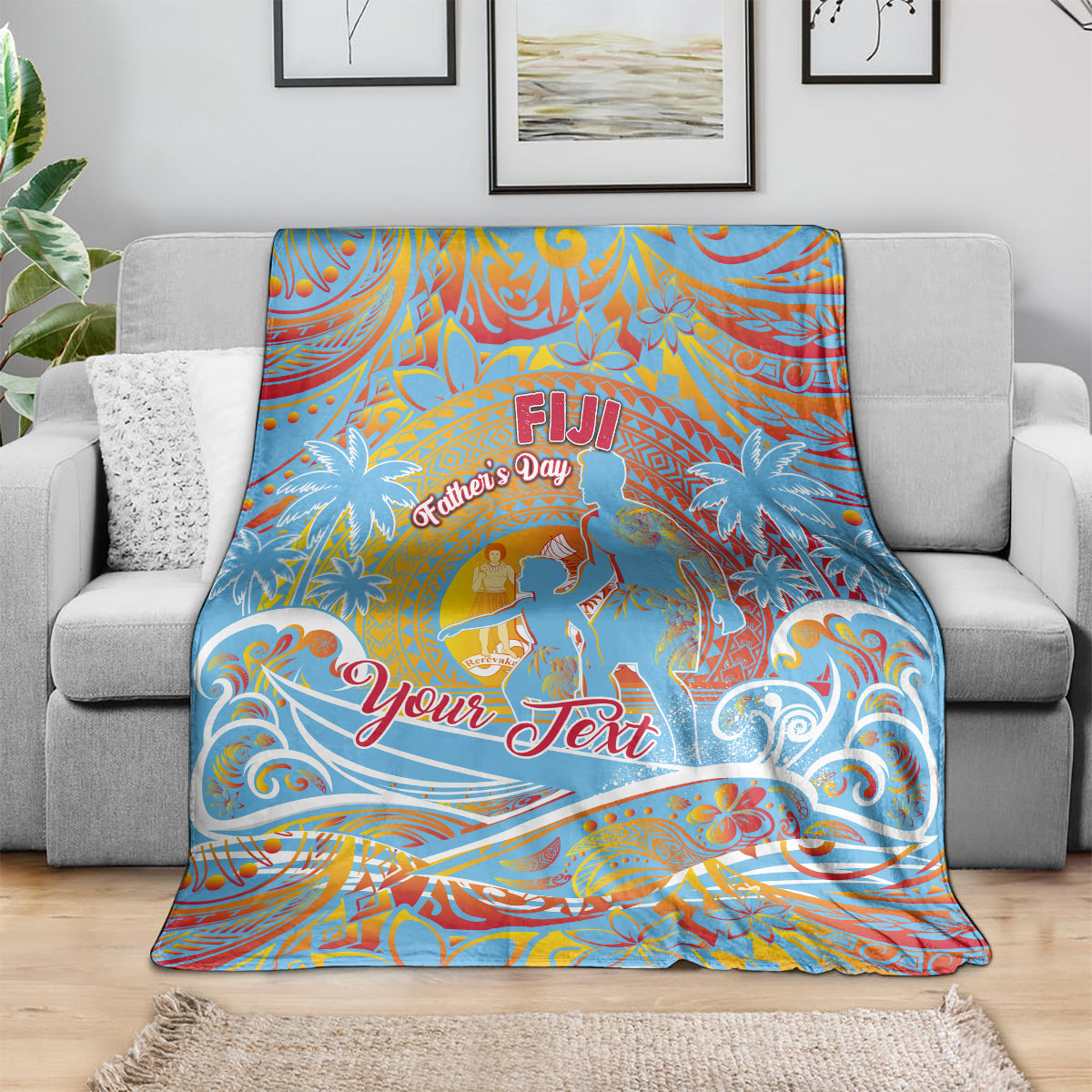 Father's Day Fiji Blanket Special Dad Polynesia Paradise DT02 - Polynesian Pride