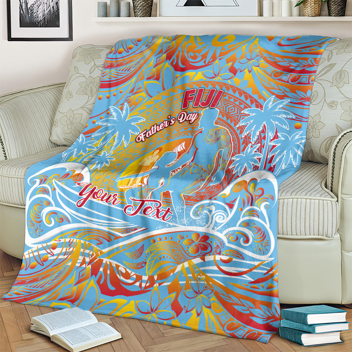 Father's Day Fiji Blanket Special Dad Polynesia Paradise DT02 - Polynesian Pride