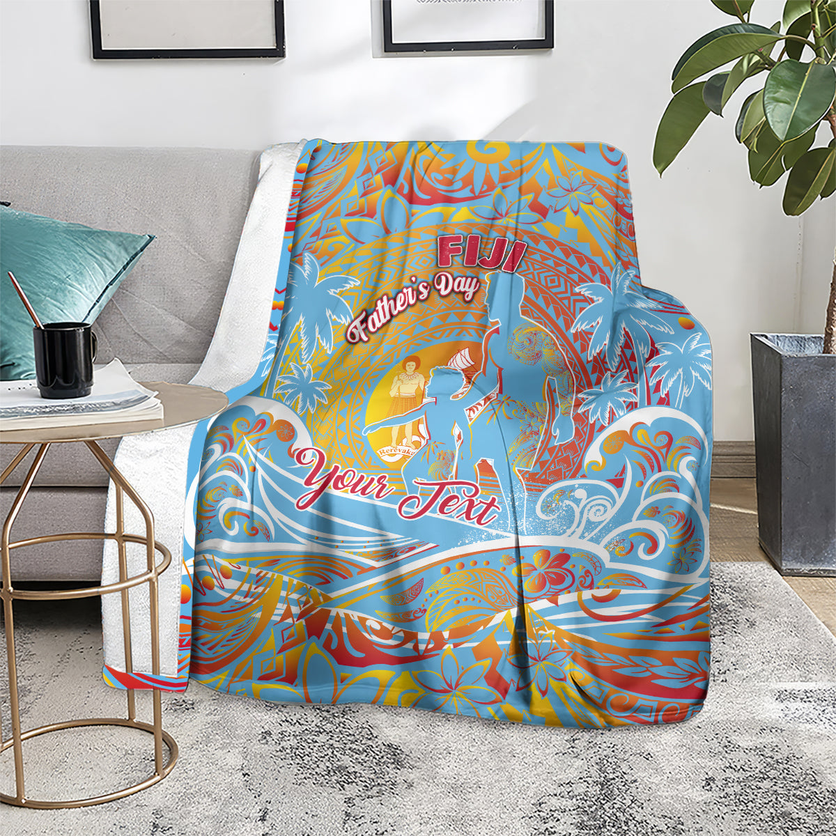 Father's Day Fiji Blanket Special Dad Polynesia Paradise DT02 - Polynesian Pride