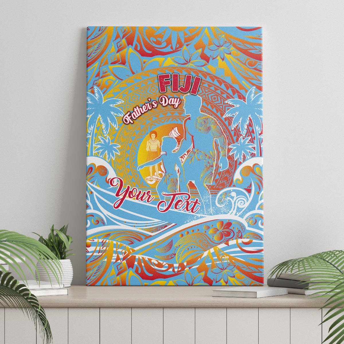 Father's Day Fiji Canvas Wall Art Special Dad Polynesia Paradise DT02 - Polynesian Pride