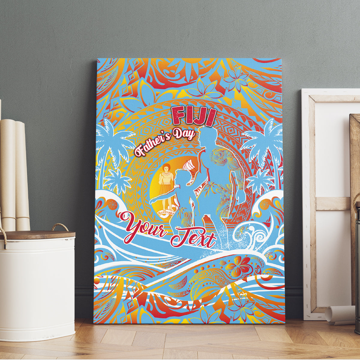 Father's Day Fiji Canvas Wall Art Special Dad Polynesia Paradise DT02 - Polynesian Pride