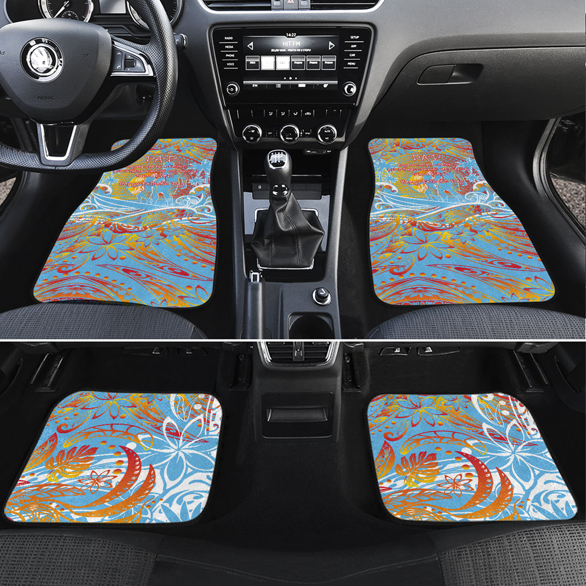 Father's Day Fiji Car Mats Special Dad Polynesia Paradise DT02 Set 4pcs Red - Polynesian Pride