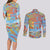 Father's Day Fiji Couples Matching Long Sleeve Bodycon Dress and Long Sleeve Button Shirt Special Dad Polynesia Paradise