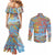 Father's Day Fiji Couples Matching Mermaid Dress and Long Sleeve Button Shirt Special Dad Polynesia Paradise