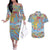 Father's Day Fiji Couples Matching Off The Shoulder Long Sleeve Dress and Hawaiian Shirt Special Dad Polynesia Paradise