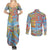 Father's Day Fiji Couples Matching Summer Maxi Dress and Long Sleeve Button Shirt Special Dad Polynesia Paradise