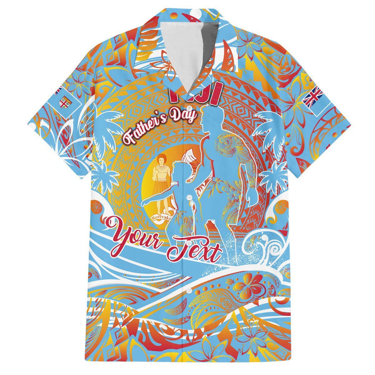 Father's Day Fiji Hawaiian Shirt Special Dad Polynesia Paradise DT02 Red - Polynesian Pride