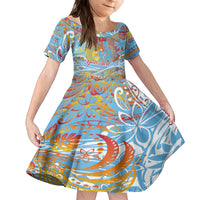 Father's Day Fiji Kid Short Sleeve Dress Special Dad Polynesia Paradise DT02 KID Red - Polynesian Pride