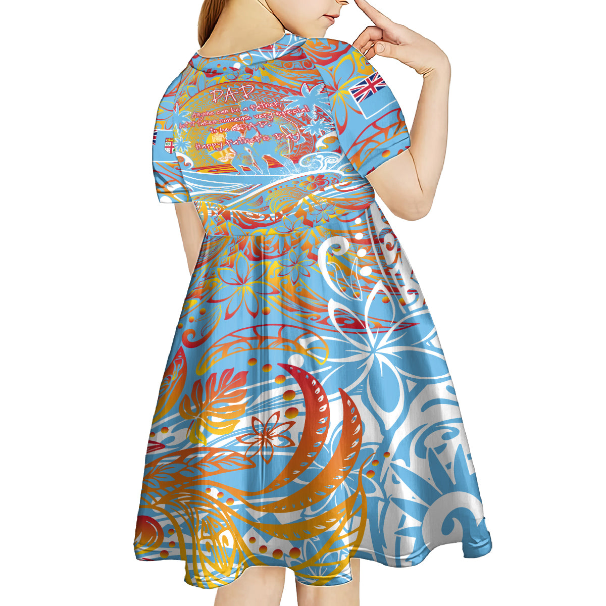 Father's Day Fiji Kid Short Sleeve Dress Special Dad Polynesia Paradise DT02 - Polynesian Pride