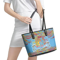 Father's Day Fiji Leather Tote Bag Special Dad Polynesia Paradise DT02 - Polynesian Pride