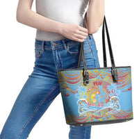 Father's Day Fiji Leather Tote Bag Special Dad Polynesia Paradise DT02 - Polynesian Pride