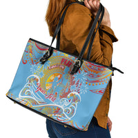 Father's Day Fiji Leather Tote Bag Special Dad Polynesia Paradise DT02 - Polynesian Pride