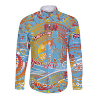 Father's Day Fiji Long Sleeve Button Shirt Special Dad Polynesia Paradise DT02 Unisex Red - Polynesian Pride