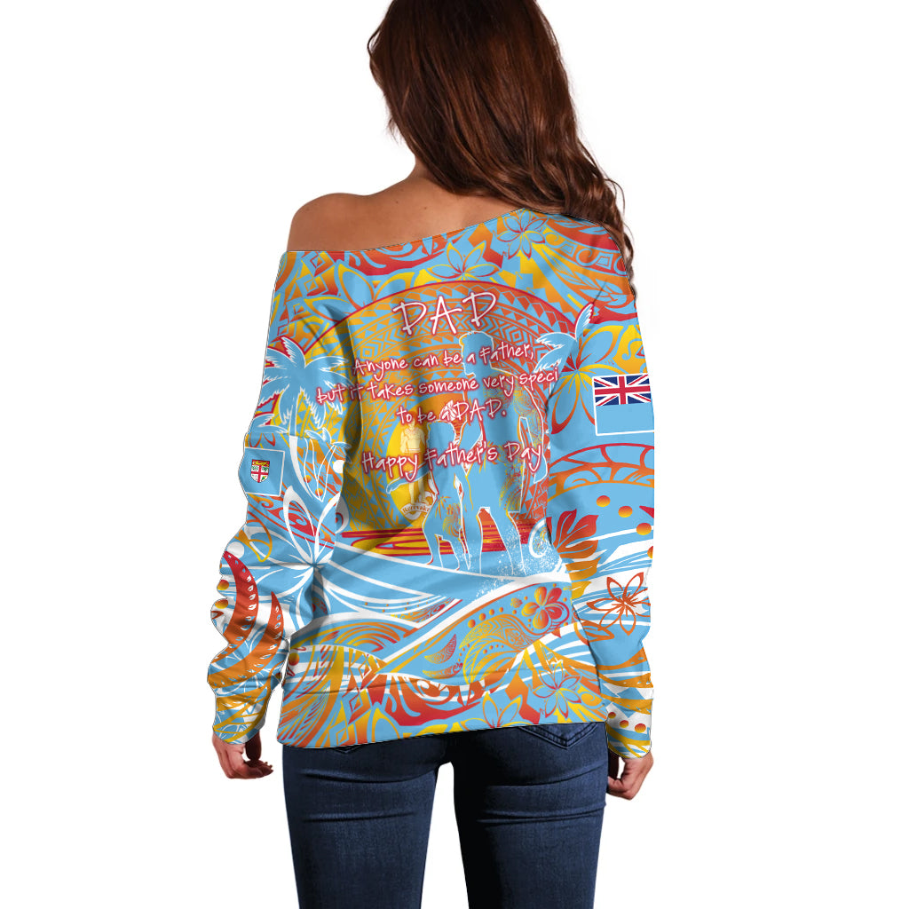 Father's Day Fiji Off Shoulder Sweater Special Dad Polynesia Paradise DT02 - Polynesian Pride