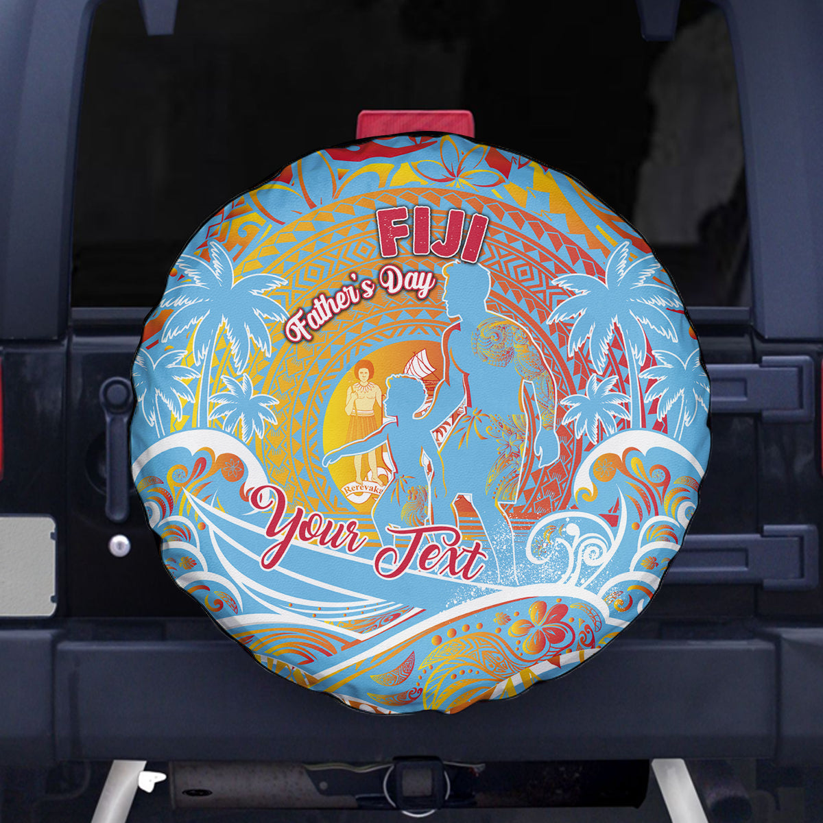 Father's Day Fiji Spare Tire Cover Special Dad Polynesia Paradise DT02 - Polynesian Pride
