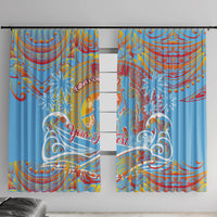 Father's Day Fiji Window Curtain Special Dad Polynesia Paradise DT02 With Hooks Red - Polynesian Pride