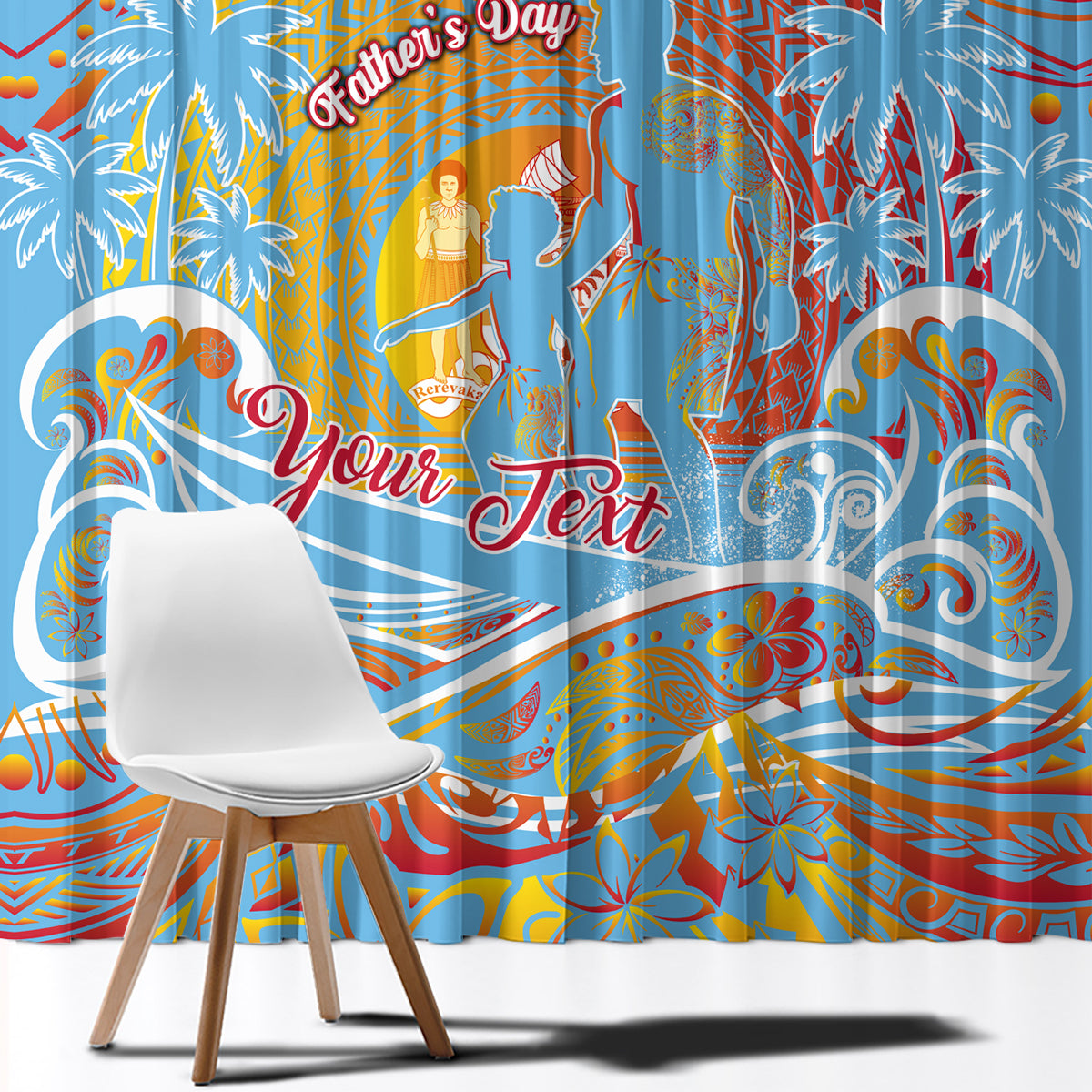 Father's Day Fiji Window Curtain Special Dad Polynesia Paradise DT02 - Polynesian Pride