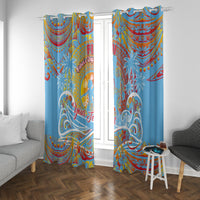 Father's Day Fiji Window Curtain Special Dad Polynesia Paradise DT02 With Grommets Red - Polynesian Pride