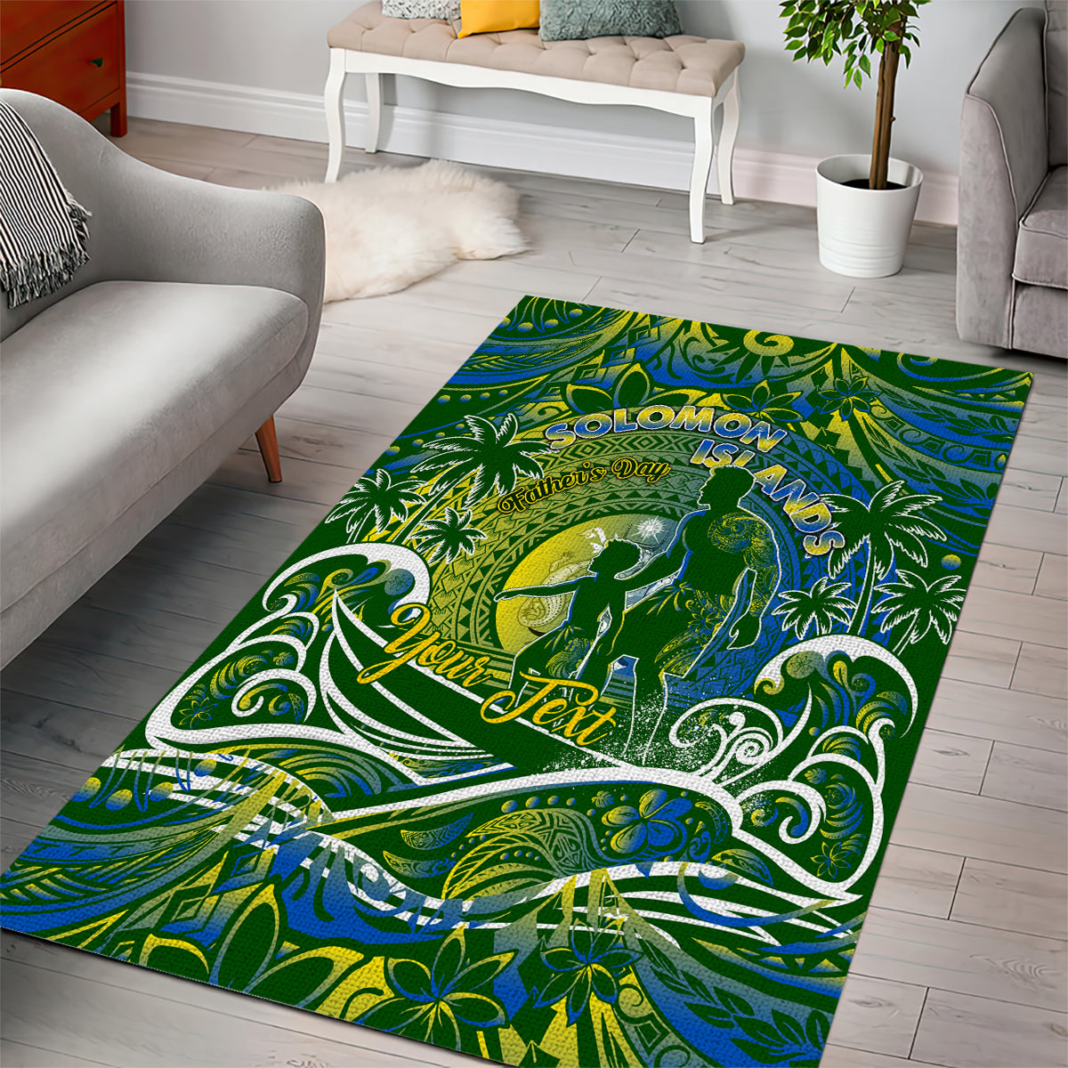 Father's Day Solomon Islands Area Rug Special Dad Polynesia Paradise DT02 - Polynesian Pride