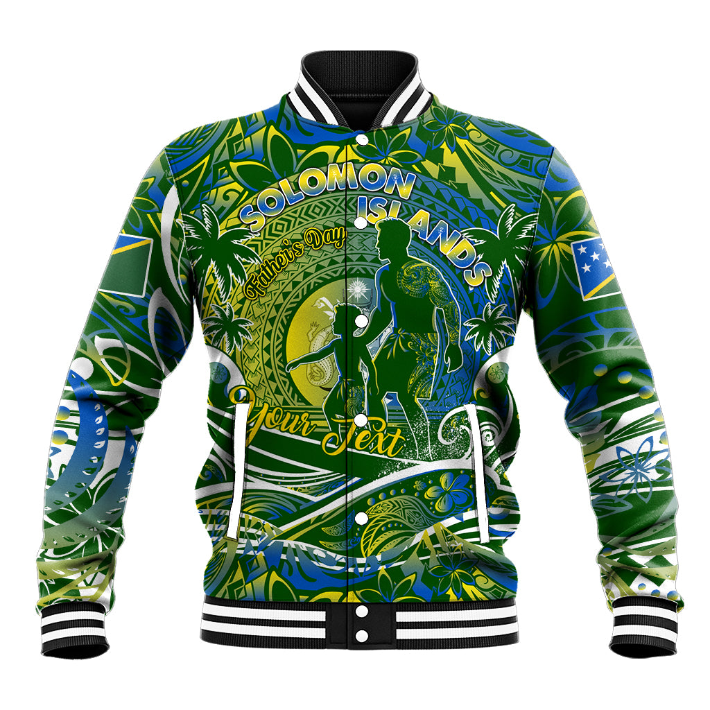 Father's Day Solomon Islands Baseball Jacket Special Dad Polynesia Paradise DT02 Unisex Green - Polynesian Pride