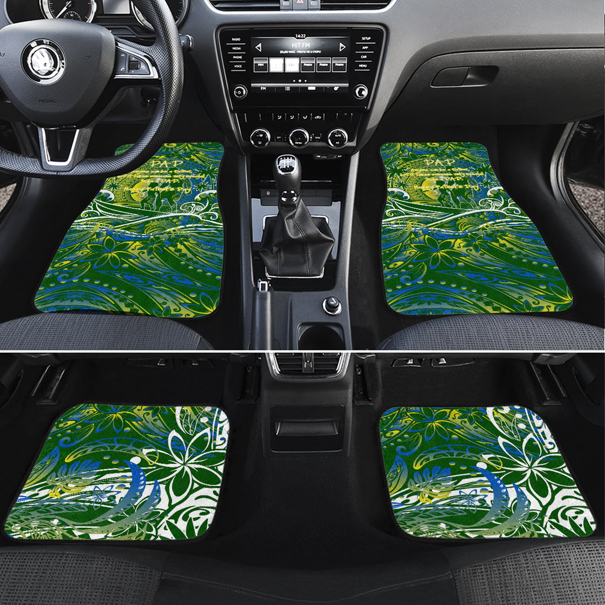 Father's Day Solomon Islands Car Mats Special Dad Polynesia Paradise DT02 Set 4pcs Green - Polynesian Pride