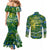 Father's Day Solomon Islands Couples Matching Mermaid Dress and Long Sleeve Button Shirt Special Dad Polynesia Paradise