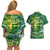 Father's Day Solomon Islands Couples Matching Off Shoulder Short Dress and Hawaiian Shirt Special Dad Polynesia Paradise