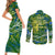 Father's Day Solomon Islands Couples Matching Short Sleeve Bodycon Dress and Long Sleeve Button Shirt Special Dad Polynesia Paradise