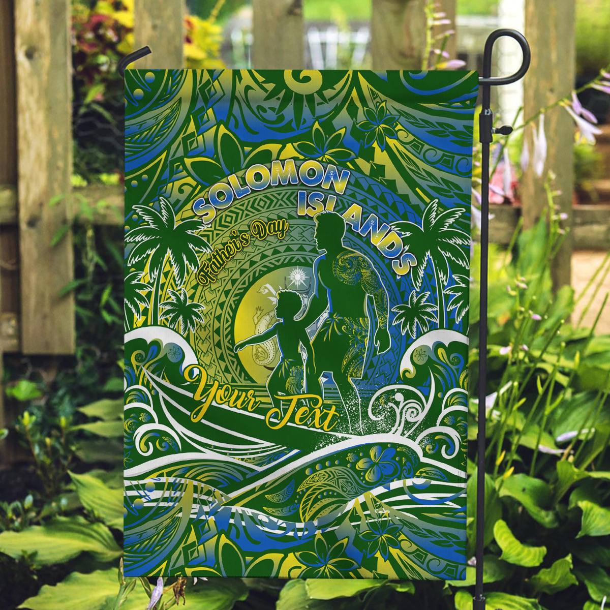 Father's Day Solomon Islands Garden Flag Special Dad Polynesia Paradise DT02 Garden Flag Green - Polynesian Pride