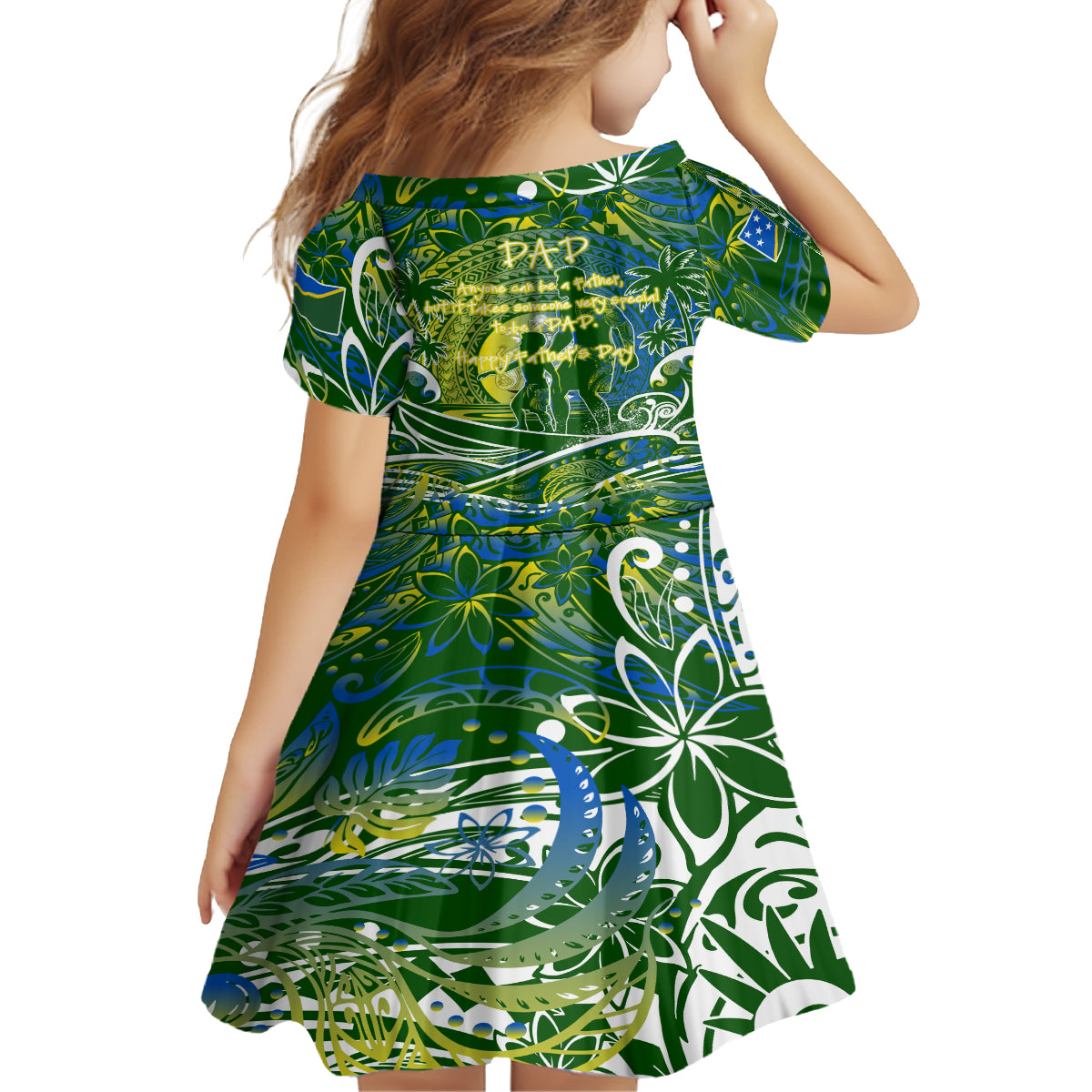 Father's Day Solomon Islands Kid Short Sleeve Dress Special Dad Polynesia Paradise DT02 - Polynesian Pride