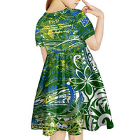 Father's Day Solomon Islands Kid Short Sleeve Dress Special Dad Polynesia Paradise DT02 - Polynesian Pride
