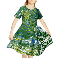 Father's Day Solomon Islands Kid Short Sleeve Dress Special Dad Polynesia Paradise DT02 - Polynesian Pride