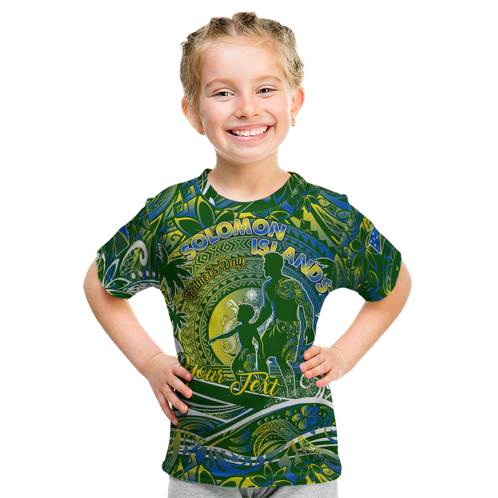 Father's Day Solomon Islands Kid T Shirt Special Dad Polynesia Paradise DT02 Green - Polynesian Pride