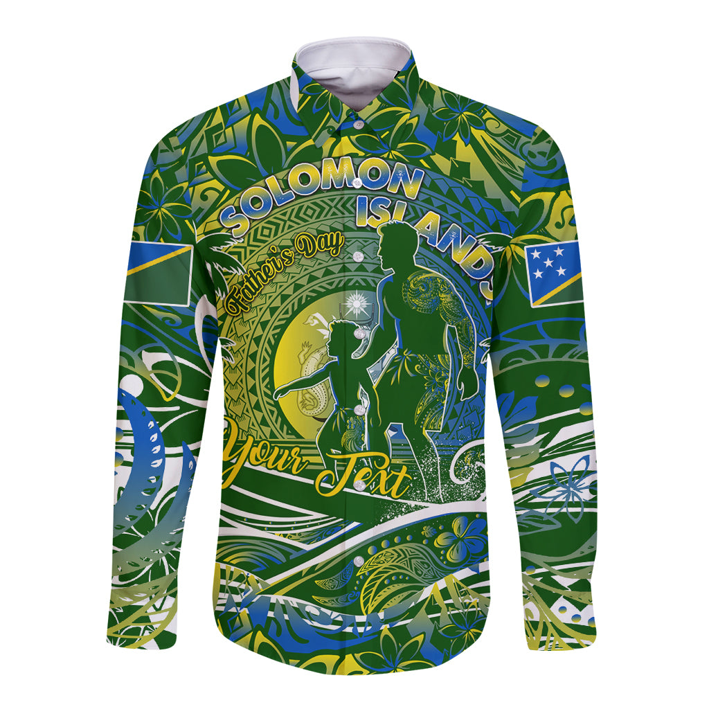 Father's Day Solomon Islands Long Sleeve Button Shirt Special Dad Polynesia Paradise DT02 Unisex Green - Polynesian Pride