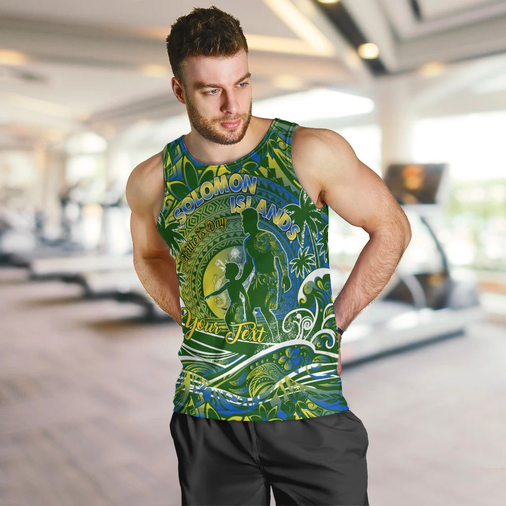 Father's Day Solomon Islands Men Tank Top Special Dad Polynesia Paradise DT02 Green - Polynesian Pride