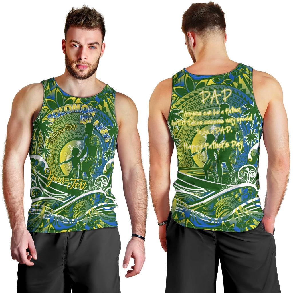 Father's Day Solomon Islands Men Tank Top Special Dad Polynesia Paradise DT02 - Polynesian Pride