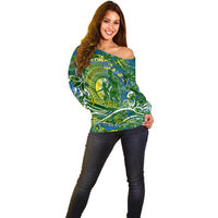 Father's Day Solomon Islands Off Shoulder Sweater Special Dad Polynesia Paradise DT02 - Polynesian Pride