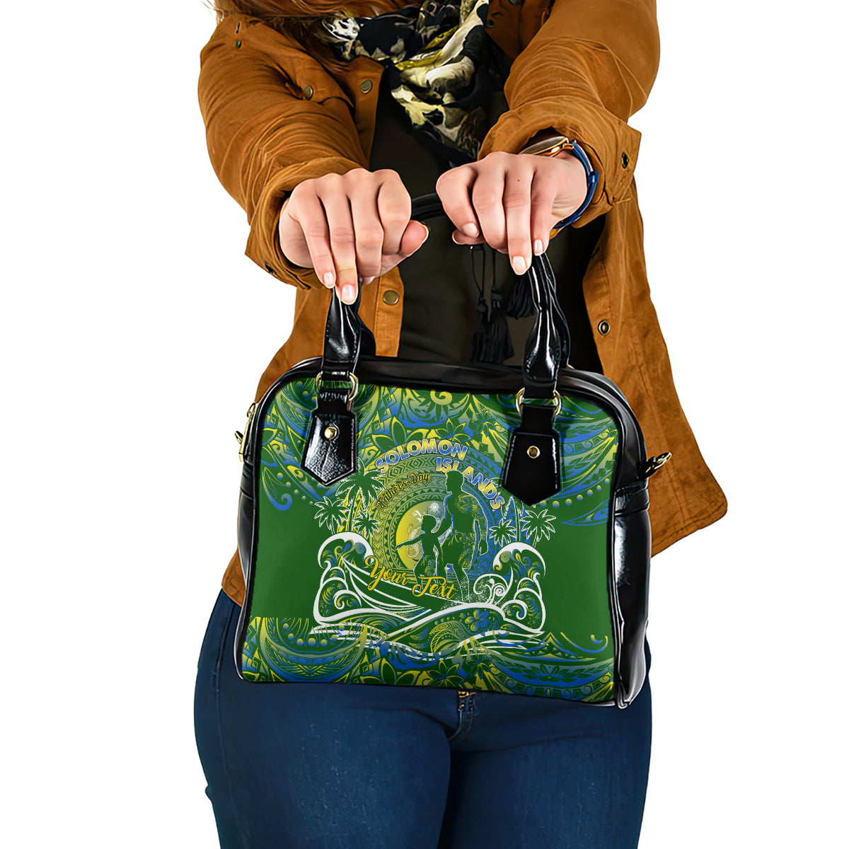 Father's Day Solomon Islands Shoulder Handbag Special Dad Polynesia Paradise DT02 One Size Green - Polynesian Pride