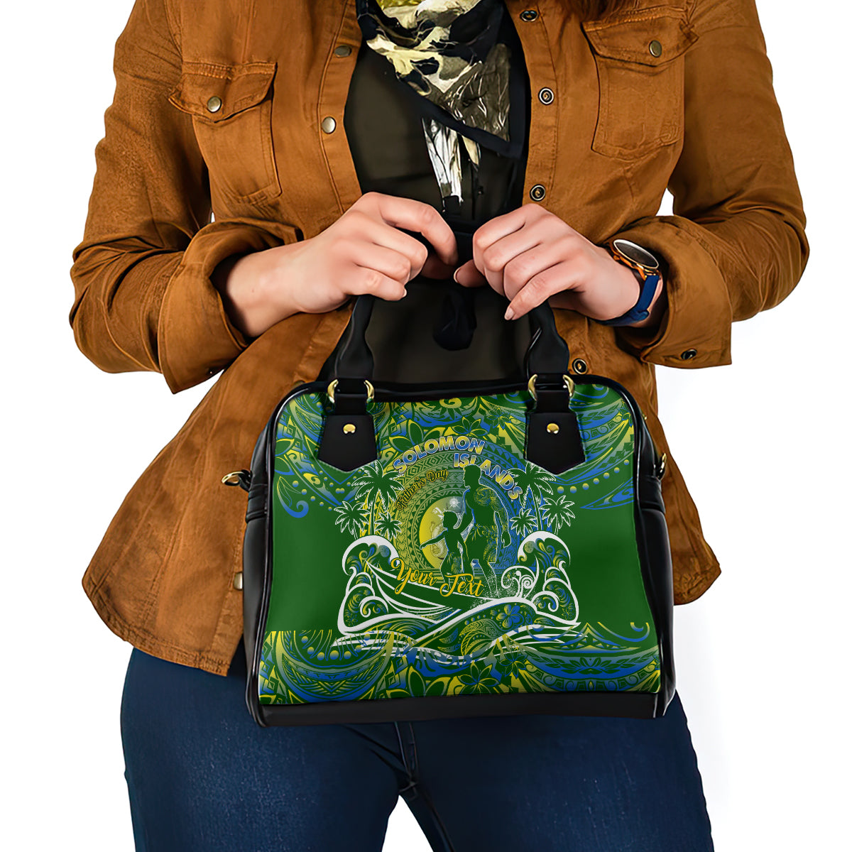 Father's Day Solomon Islands Shoulder Handbag Special Dad Polynesia Paradise DT02 - Polynesian Pride