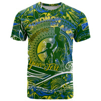 Father's Day Solomon Islands T Shirt Special Dad Polynesia Paradise DT02 Green - Polynesian Pride