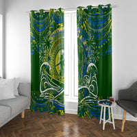 Father's Day Solomon Islands Window Curtain Special Dad Polynesia Paradise DT02 With Grommets Green - Polynesian Pride