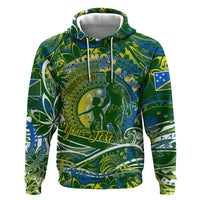 Father's Day Solomon Islands Zip Hoodie Special Dad Polynesia Paradise DT02 Pullover Hoodie Green - Polynesian Pride