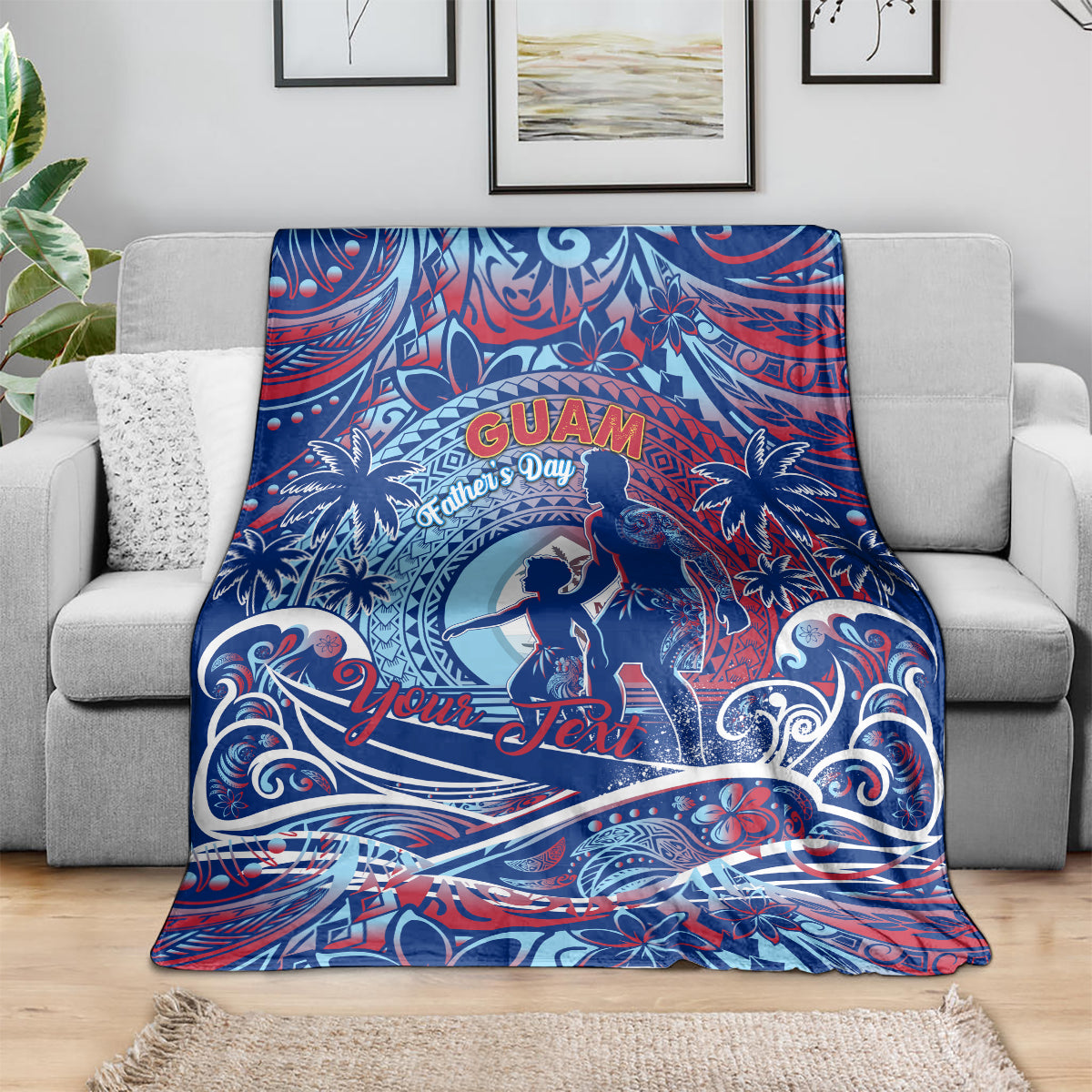 Father's Day Guam Blanket Special Dad Polynesia Paradise DT02 - Polynesian Pride