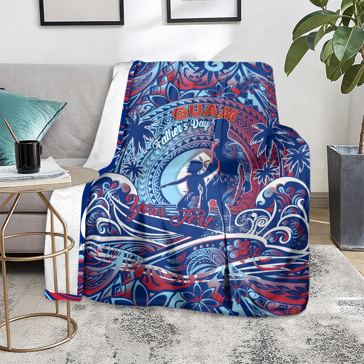 Father's Day Guam Blanket Special Dad Polynesia Paradise DT02 - Polynesian Pride
