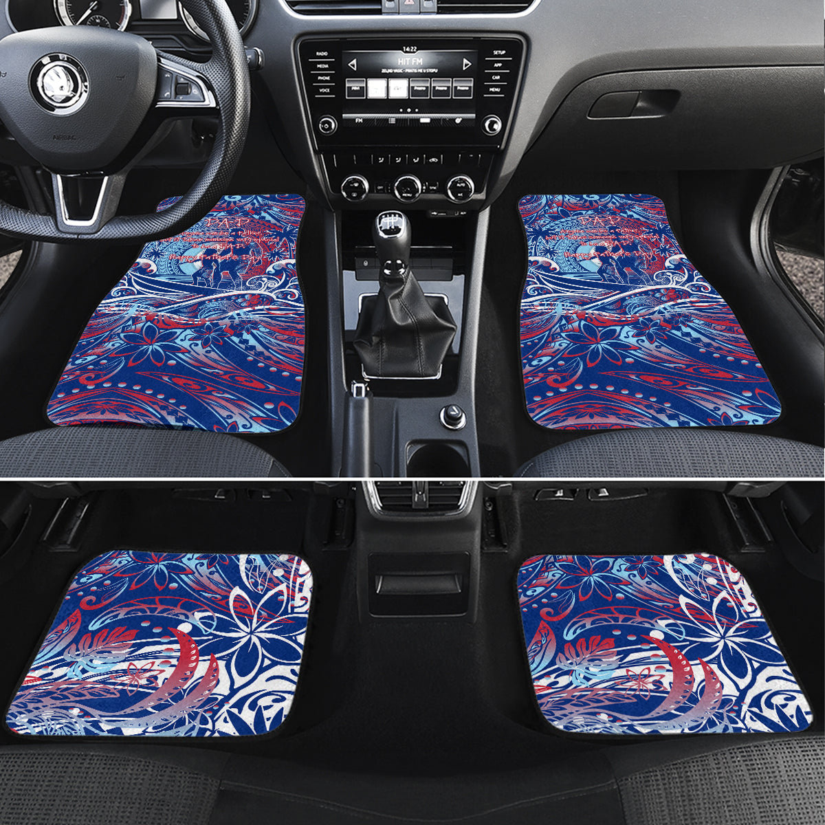 Father's Day Guam Car Mats Special Dad Polynesia Paradise DT02 Set 4pcs Blue - Polynesian Pride