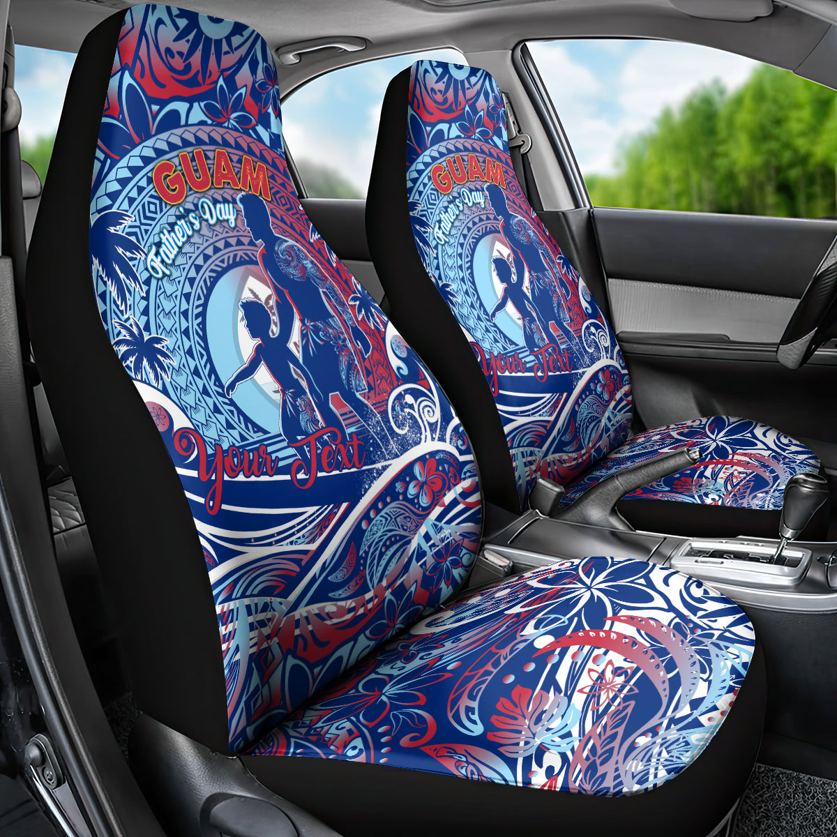 Father's Day Guam Car Seat Cover Special Dad Polynesia Paradise DT02 - Polynesian Pride