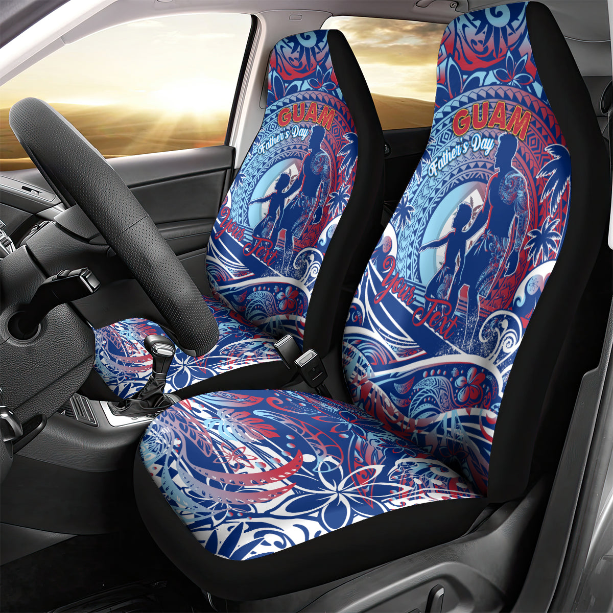 Father's Day Guam Car Seat Cover Special Dad Polynesia Paradise DT02 - Polynesian Pride