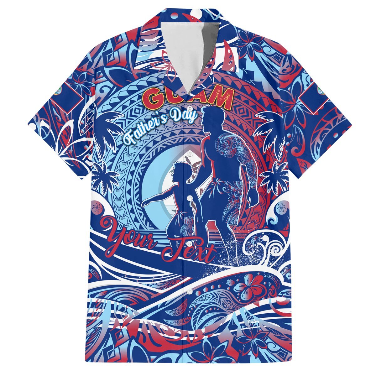 Father's Day Guam Hawaiian Shirt Special Dad Polynesia Paradise DT02 Blue - Polynesian Pride